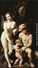 Correggio Canvas Paintings - The Education of Cupid